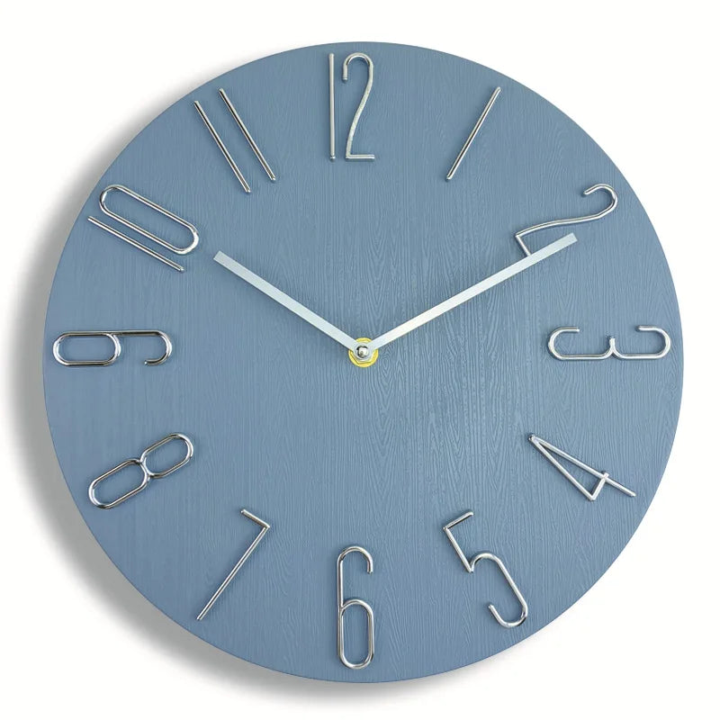 Horloge Murale Silencieuse Quartz Design Nordique Sans Aiguille
