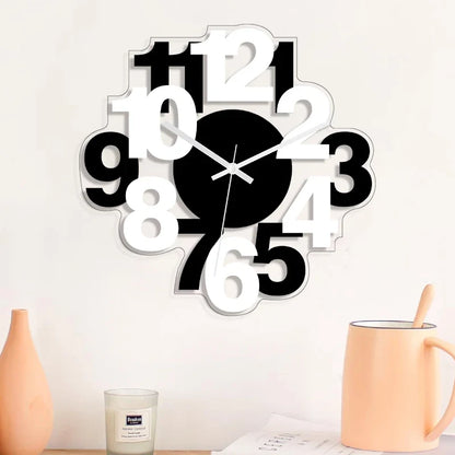 Horloge Murale Silencieuse Noire et Blanche