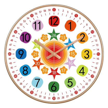 Horloge Murale Silencieuse Éducation Enfant Non Ticking