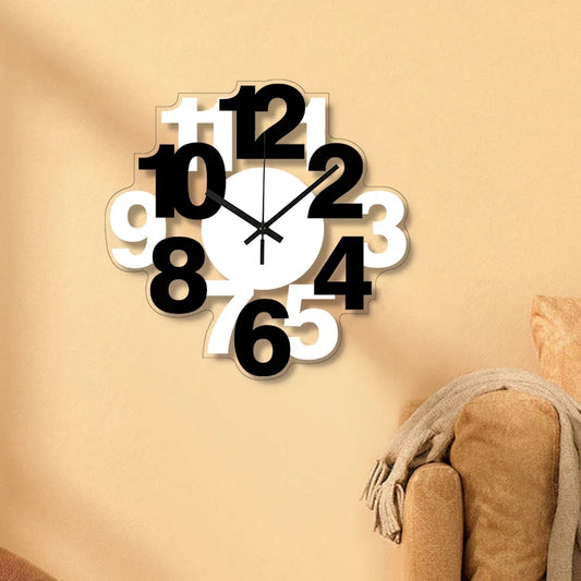 Horloge Murale Silencieuse Noire et Blanche