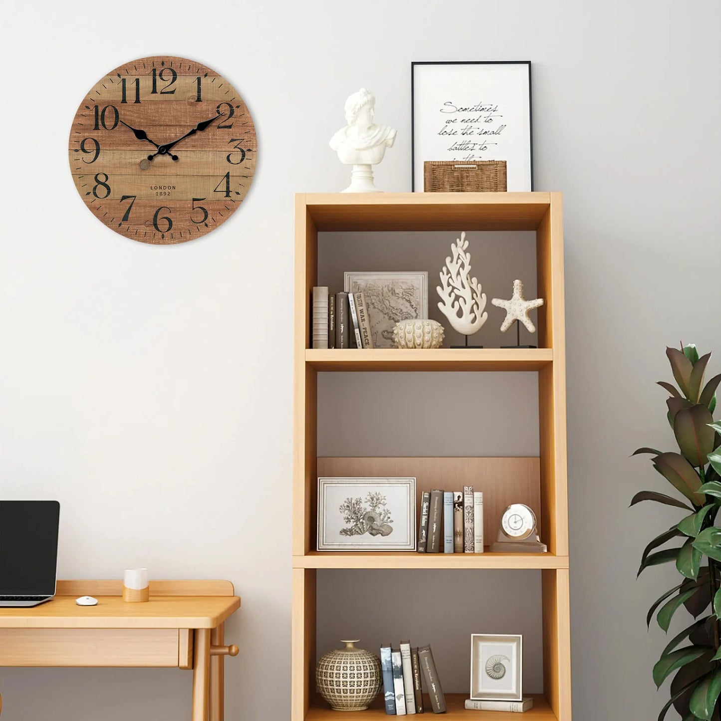 Horloge Murale Style Bois Recyclé