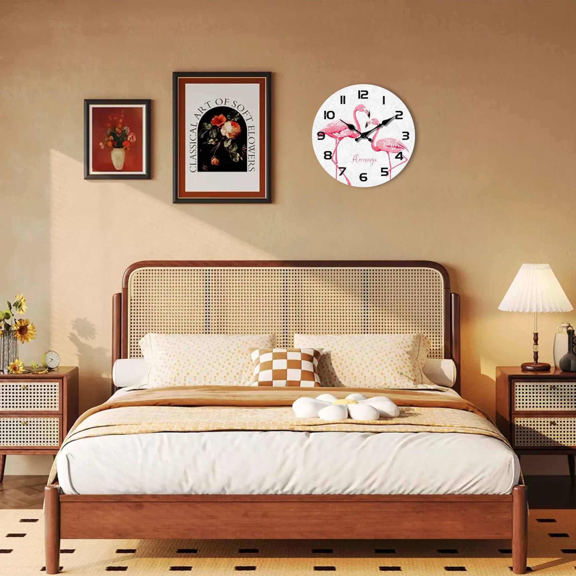 Horloge Murale Design Flamants Roses