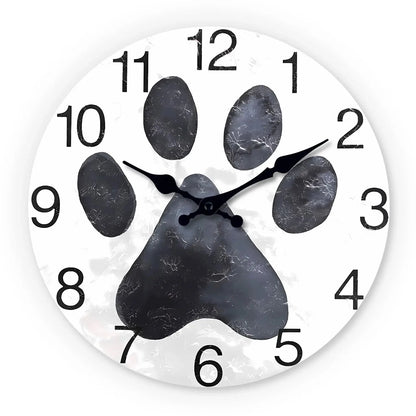 Horloge Chat Patte de Chat Noire