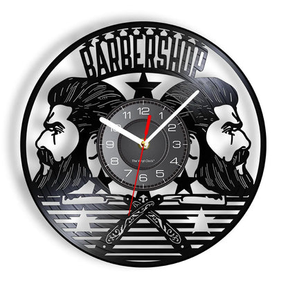 Horloge Vinyle Design Style Barber Shop