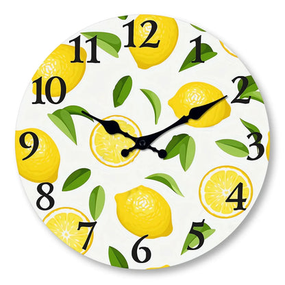 Horloge Murale de Cuisine Citrons Jaunes