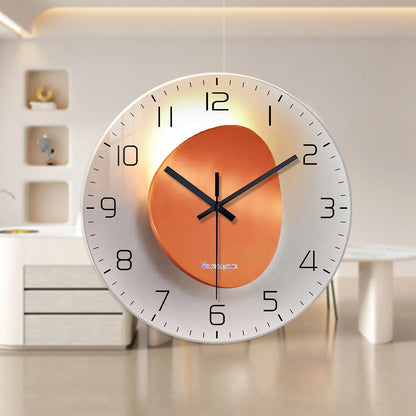 Horloge Murale Orangée Effet 3D