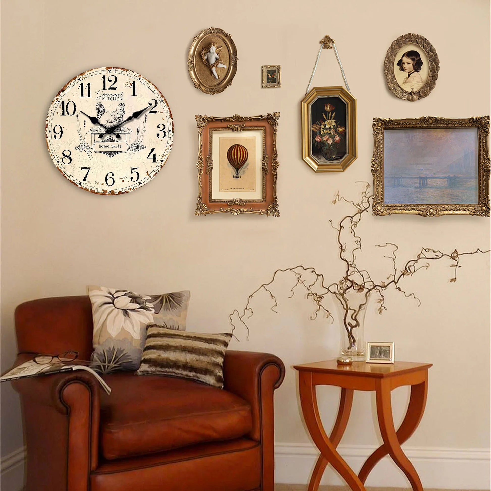 Horloge Murale Vintage Poule Campagnarde