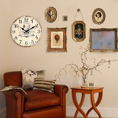 Horloge Murale Vintage Poule Campagnarde