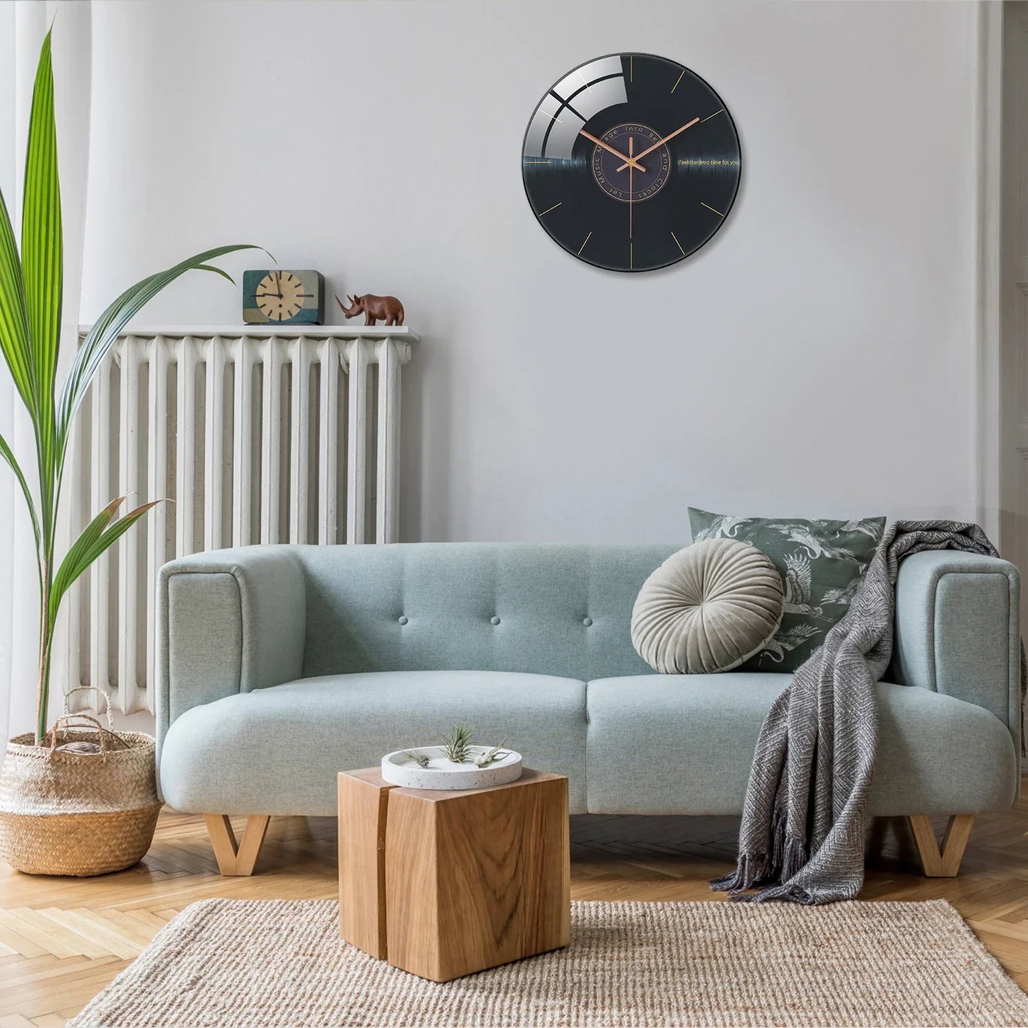 Horloge Murale Originale Vinyle Noir