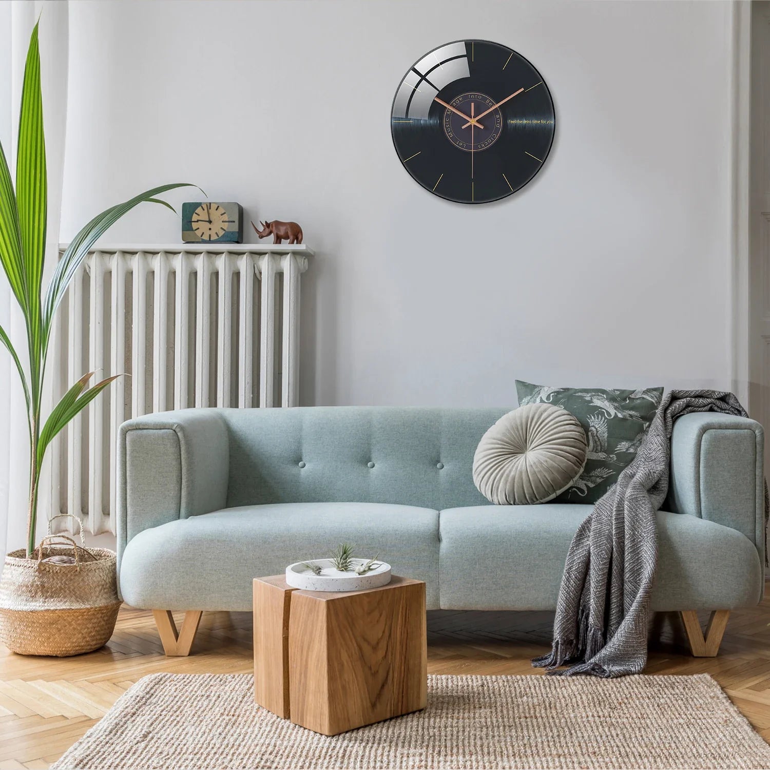 Horloge Murale Originale Vinyle Noir