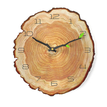 Horloge Murale Scandinave Bûche de Bois