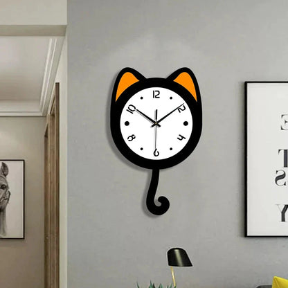 Horloge Chat Oreille Orange