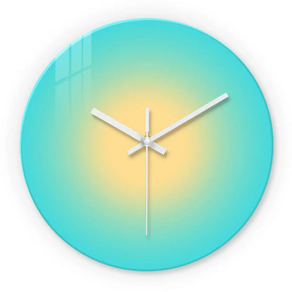 Horloge Murale Design Dégradé Coloré Bleu Jaune