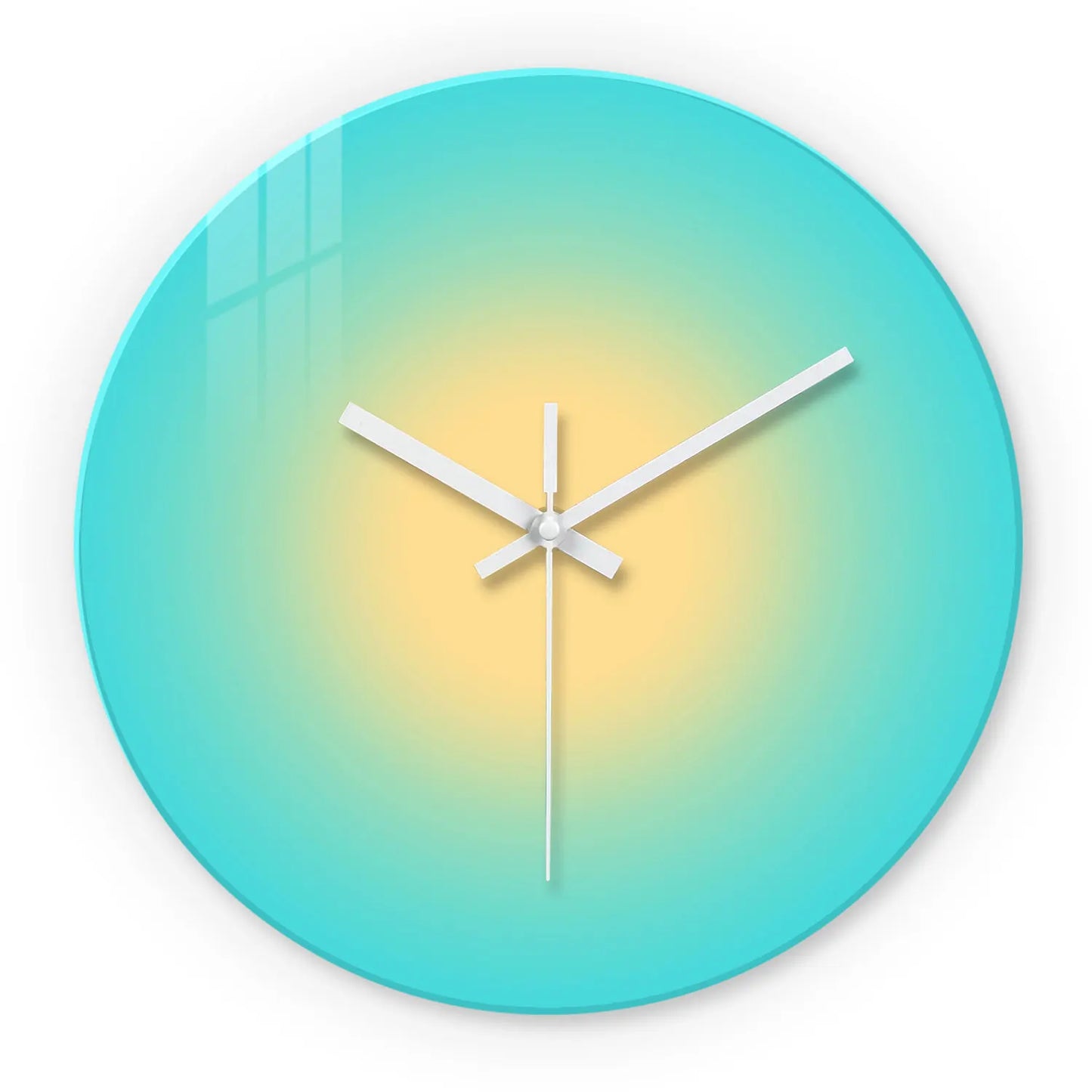 Horloge Murale Design Dégradé Coloré Bleu Jaune