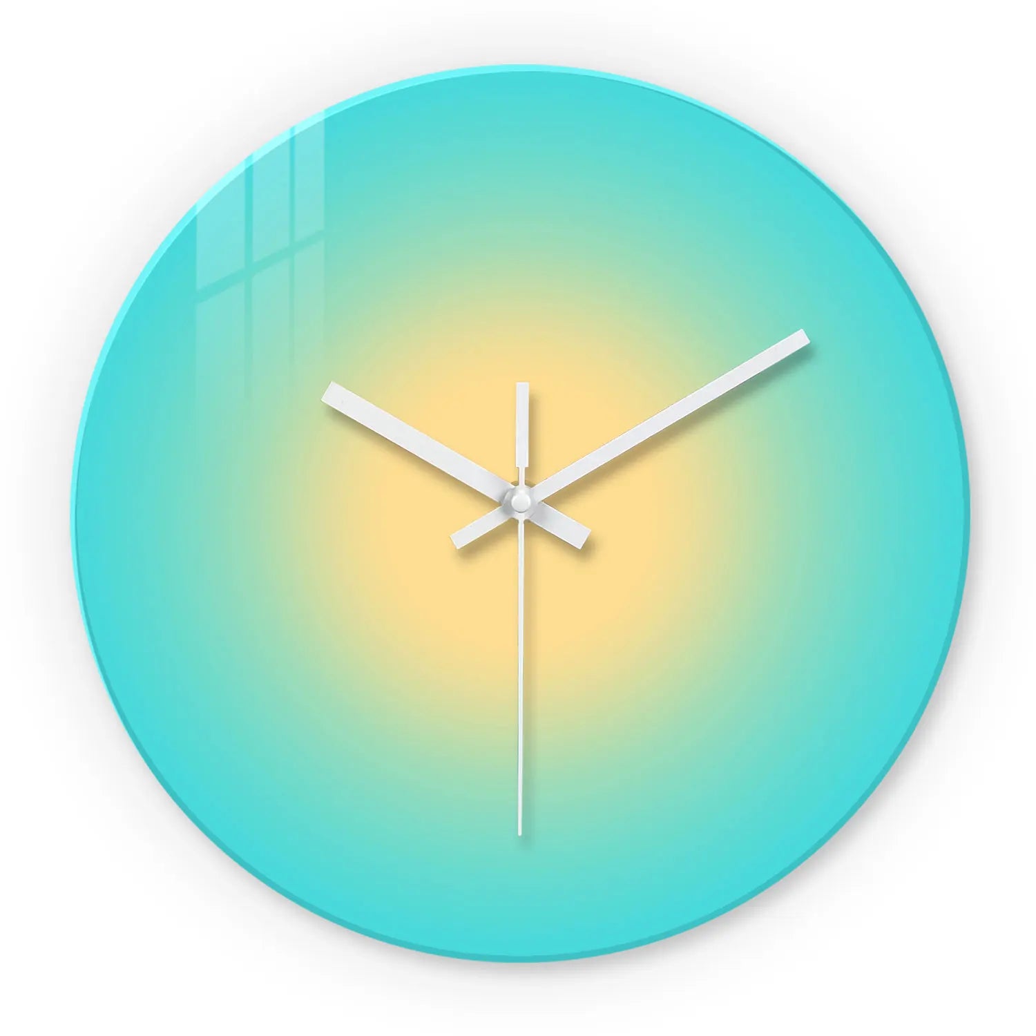 Horloge Murale Design Dégradé Coloré Bleu Jaune