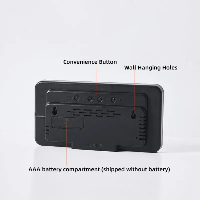 Horloge Murale Digitale LED Grande Taille avec Double Alarme