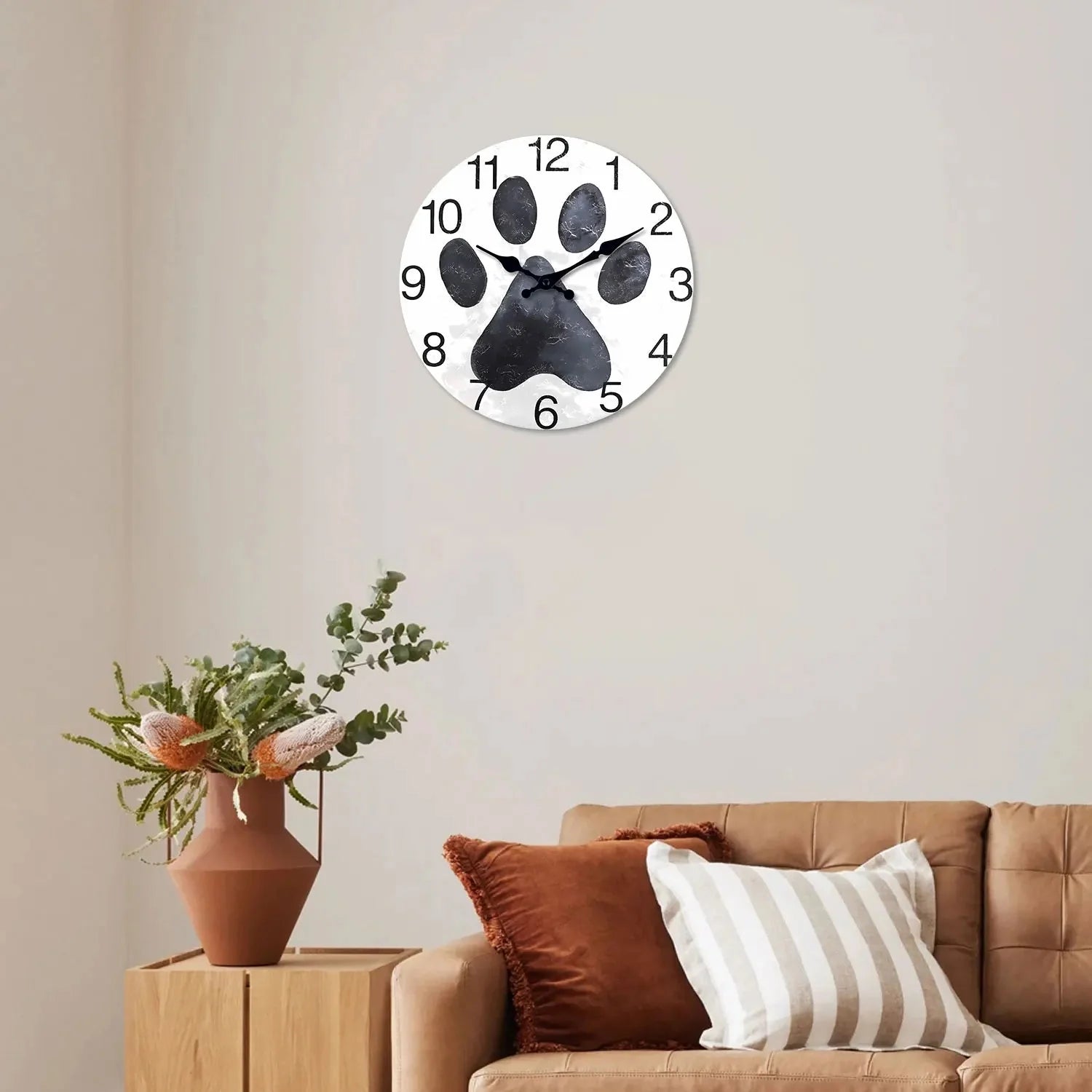 Horloge Chat Patte de Chat Noire