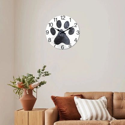 Horloge Chat Patte de Chat Noire