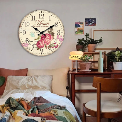 Horloge Murale Design Fleurs et Papillons