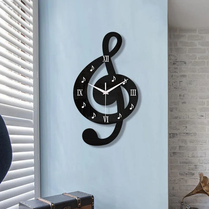 Horloge Murale Note de Musique Noire