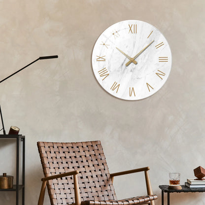 Horloge Chiffre Romain Marbre Blanc