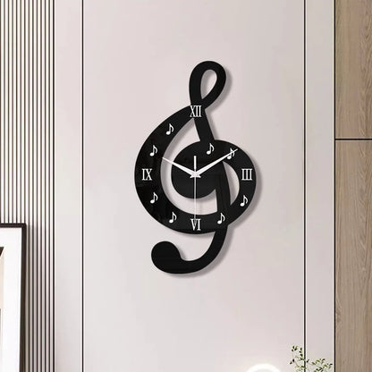 Horloge Murale Note de Musique Noire
