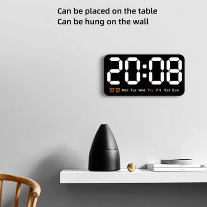 Horloge Murale Digitale LED Grande Taille avec Double Alarme
