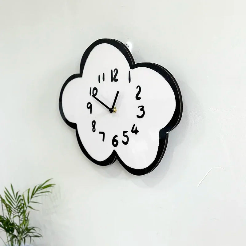 Horloge Murale Silencieuse Design Nuage Enfant Moderne