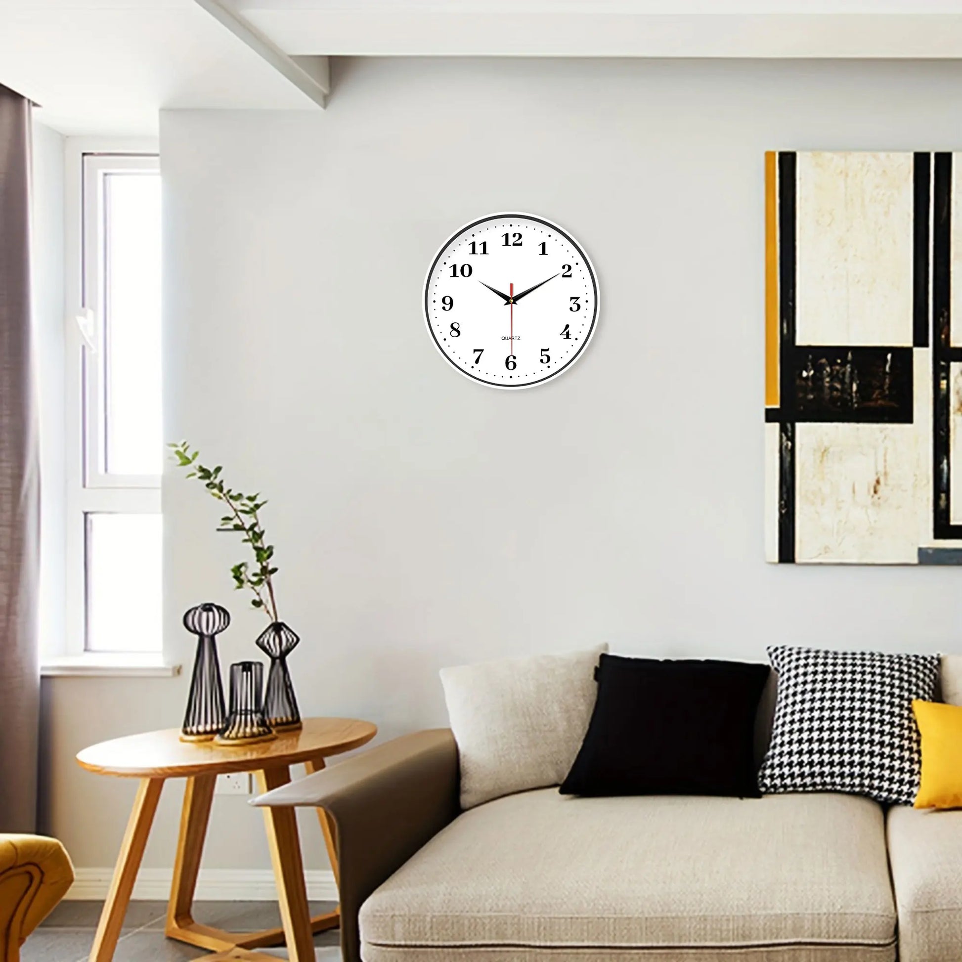 Horloge Murale Décorative Salon – Design Blanc Épuré