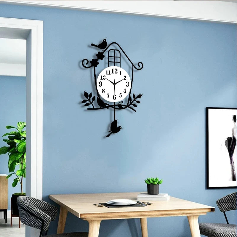Horloge Oiseaux Pendulaire Silencieuse