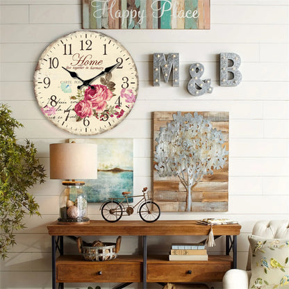 Horloge Murale Design Fleurs et Papillons