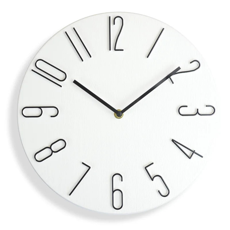 Horloge Murale Silencieuse Quartz Design Nordique Sans Aiguille