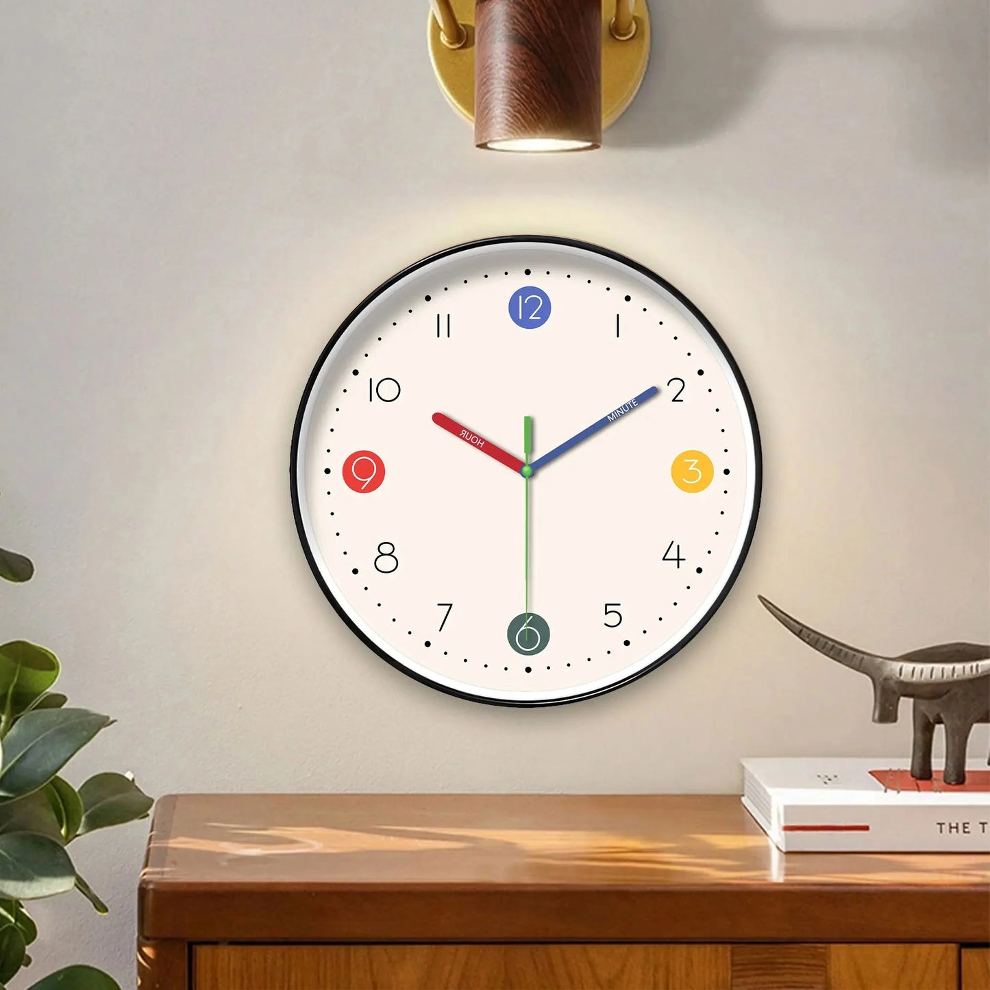 Horloge Enfant Silencieuse Apprentissage Aiguilles Colorées
