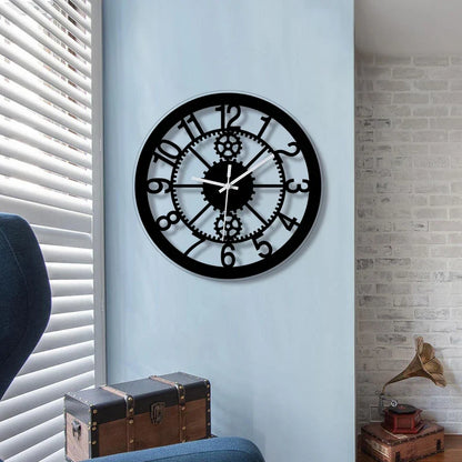 Horloge Murale Ronde Design Engrenages