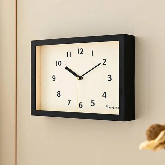 Horloge Murale Bois Rectangulaire Style Japonais