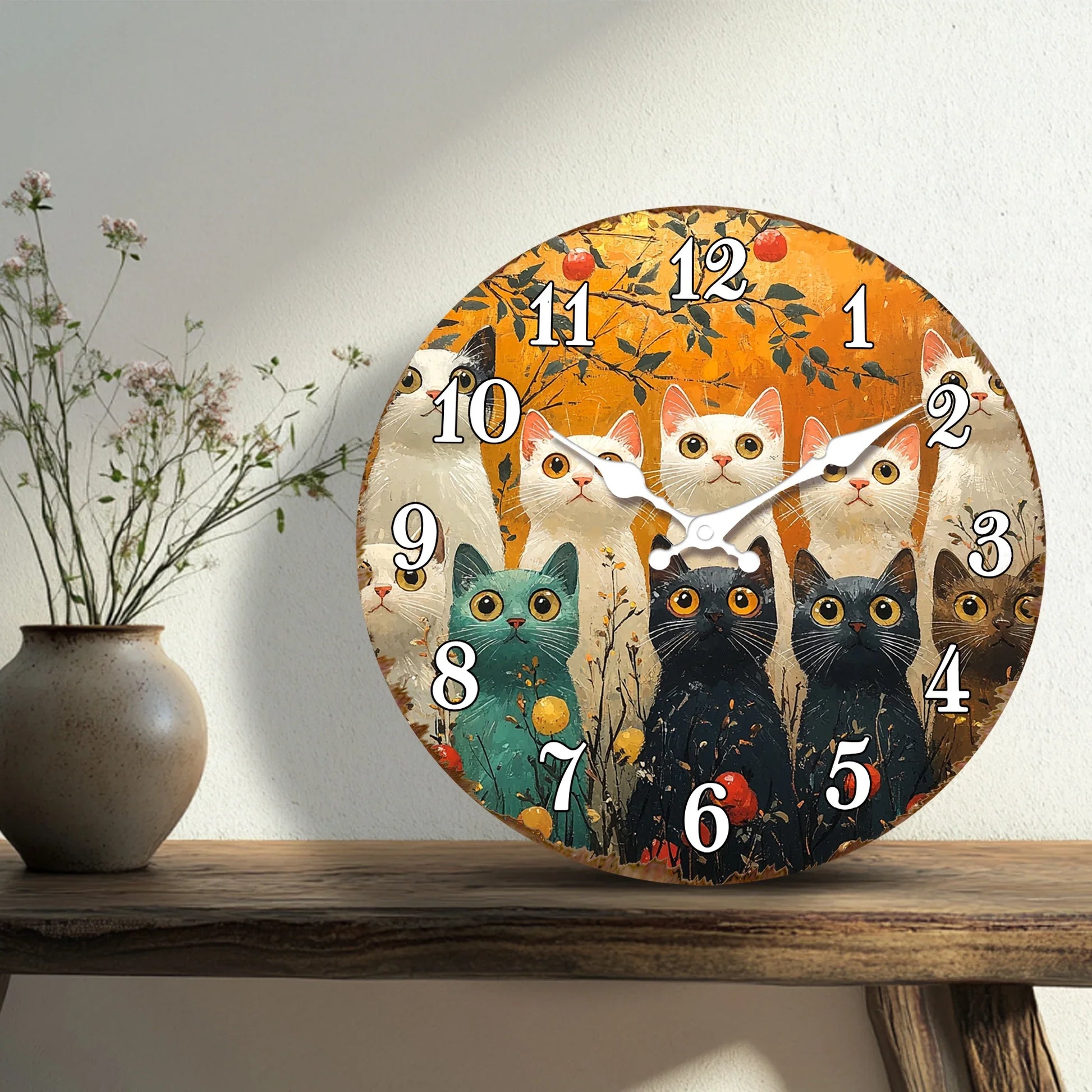 Horloge chat Couleur d'Automne
