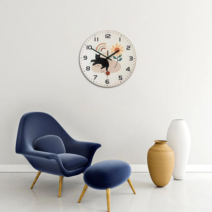 Horloge Chat Noir Style Japonais