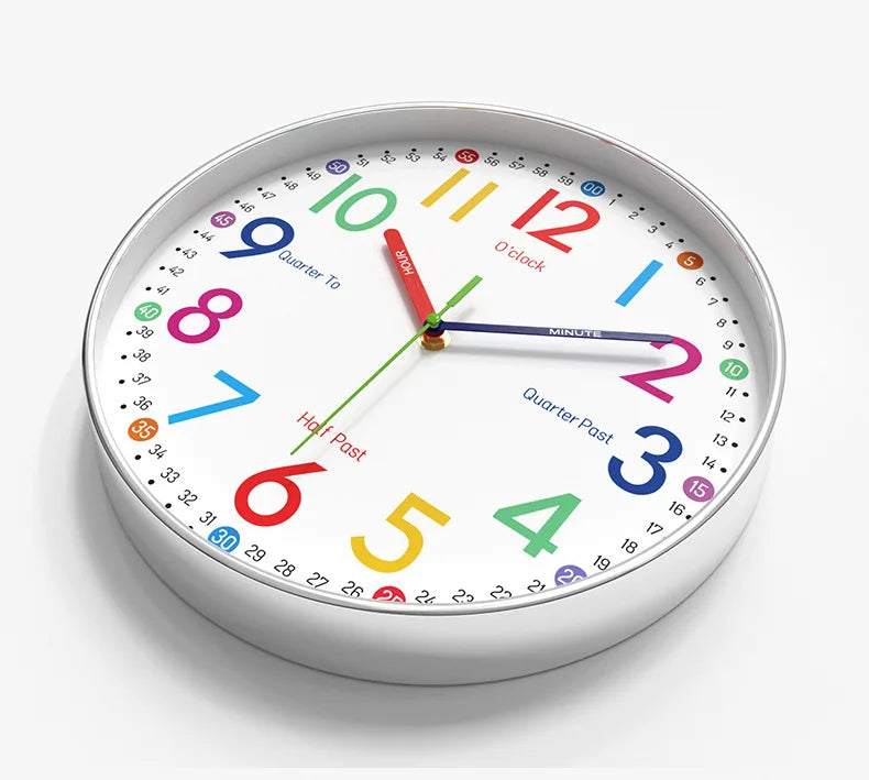 Horloge Murale Silencieuse Design Enfant Quartz 30cm