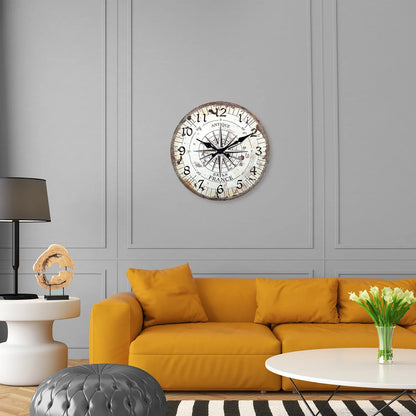 Horloge Murale Vintage Boussole Américaine