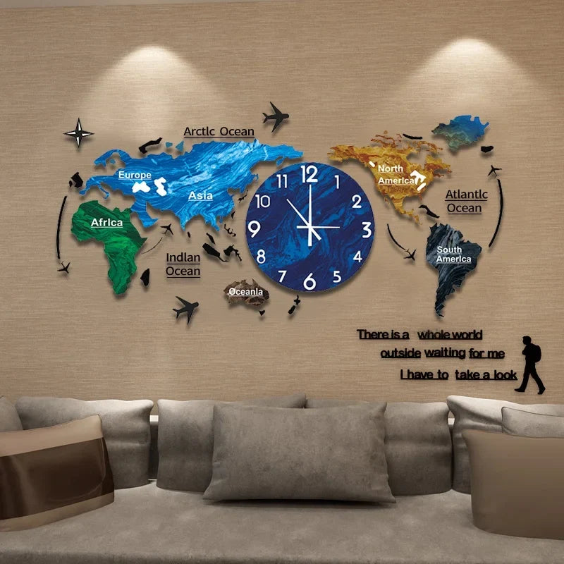 Horloge Décorative Monde Stickers