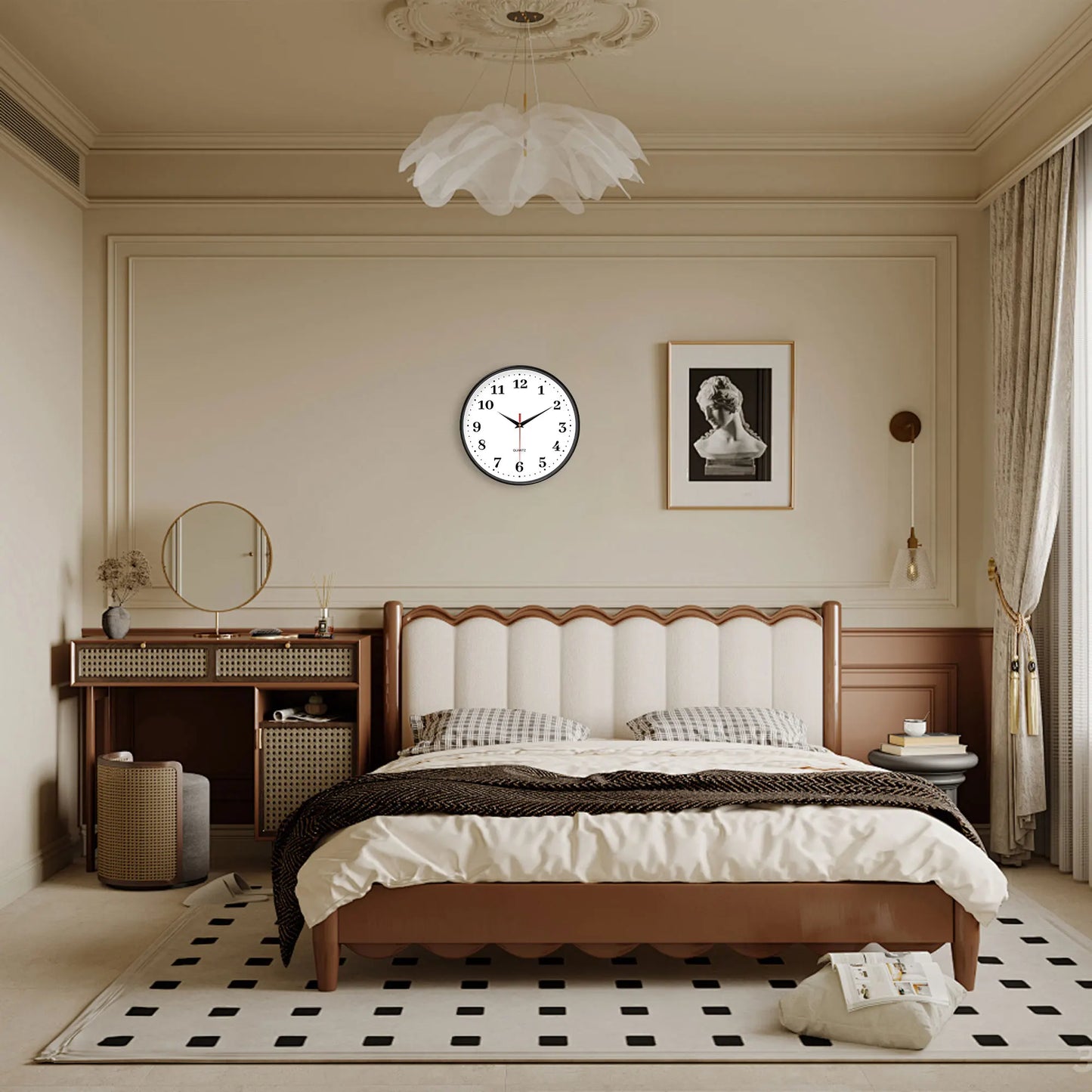 Horloge Murale Décorative Salon – Design Blanc Épuré