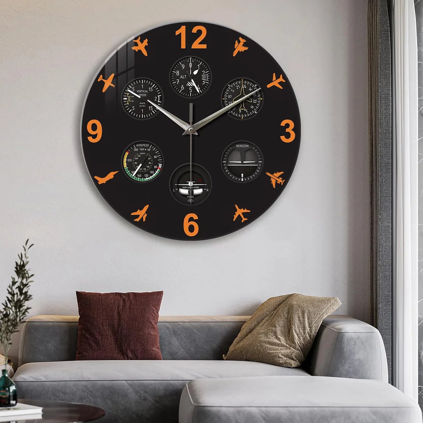 Horloge Murale Originale Tableau de Bord Avion