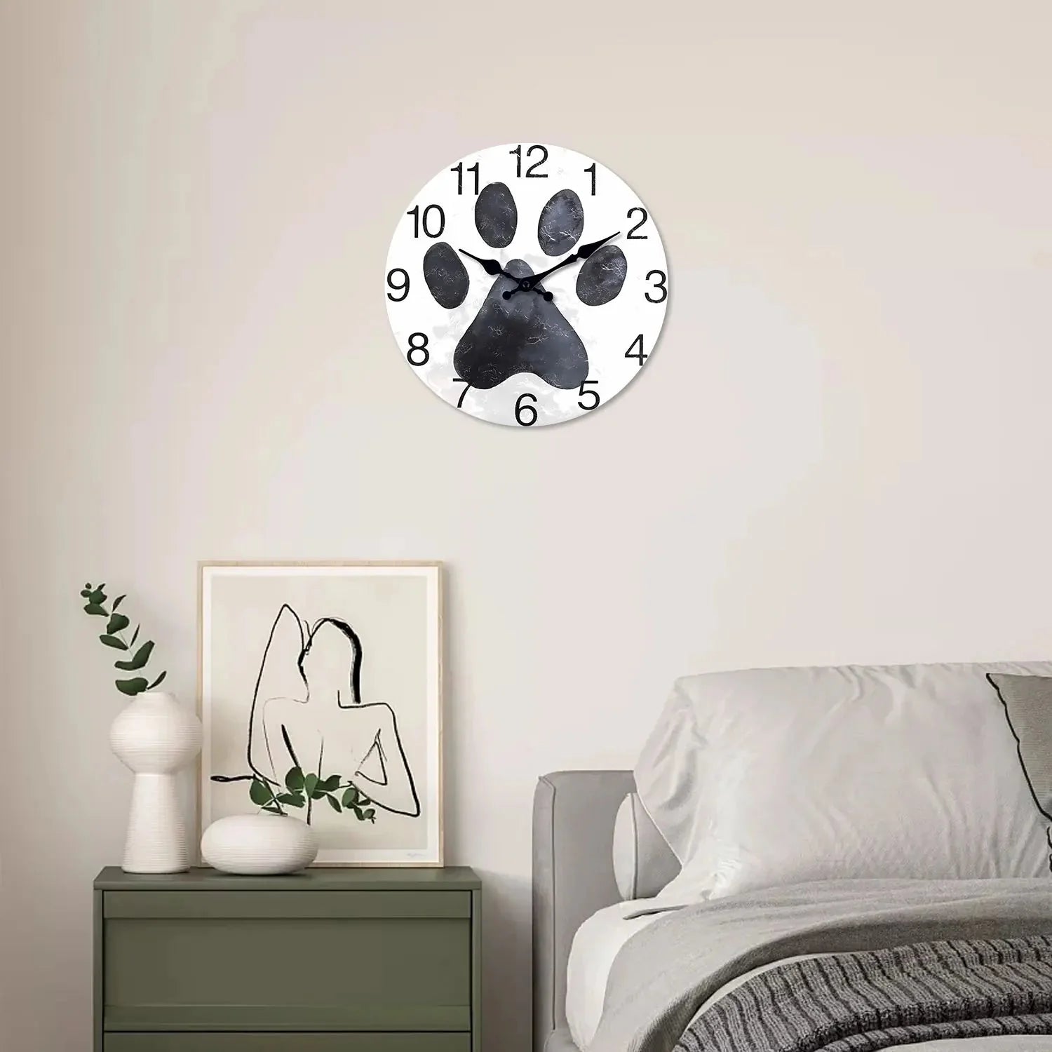Horloge Chat Patte de Chat Noire