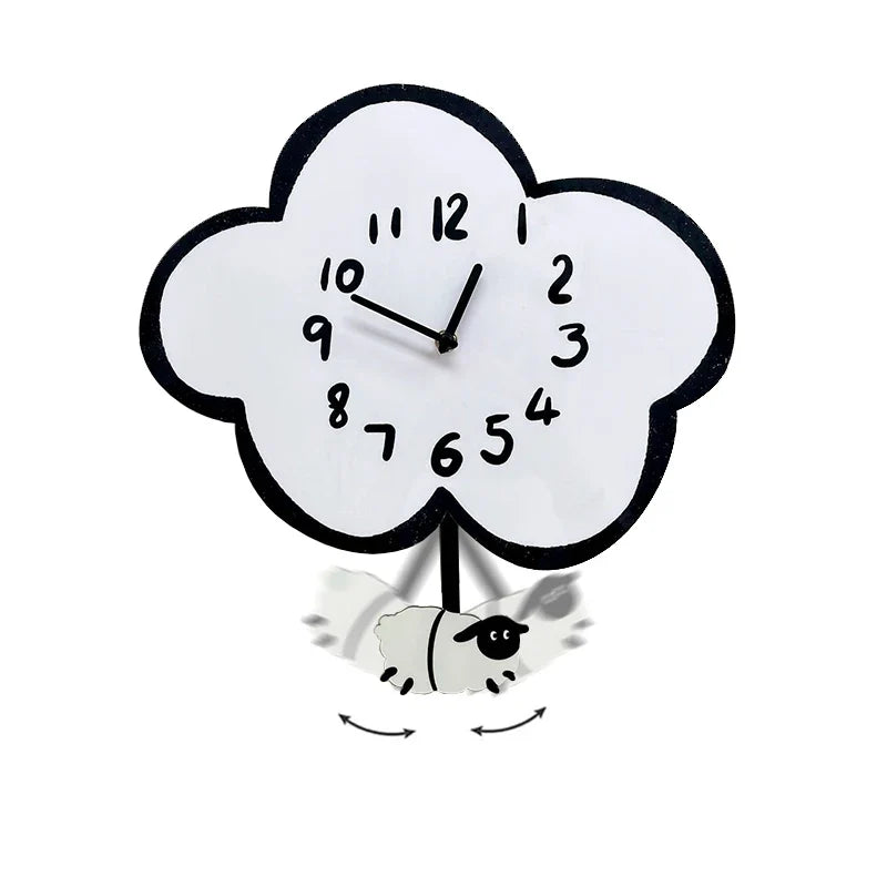 Horloge Murale Silencieuse Chat Balancier Design Original