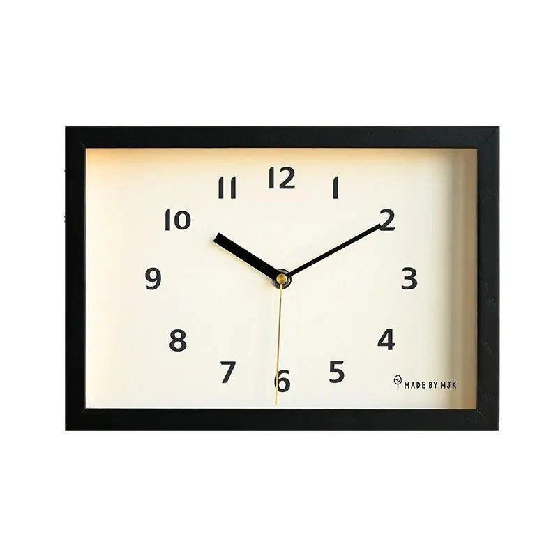 Horloge Murale Bois Rectangulaire Style Japonais