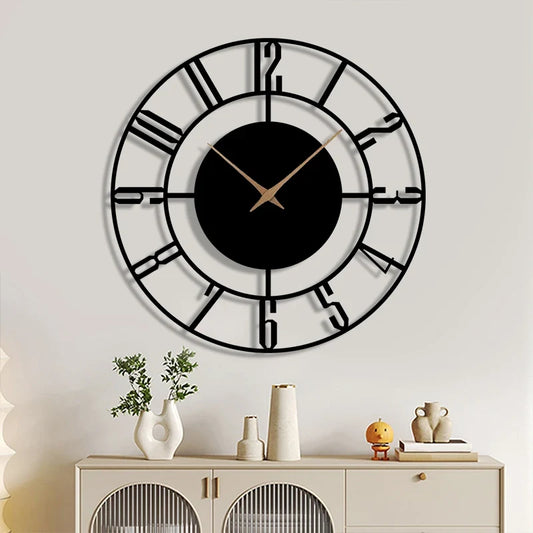 Horloge Murale Design Arabesque Minimaliste Métal 30 cm