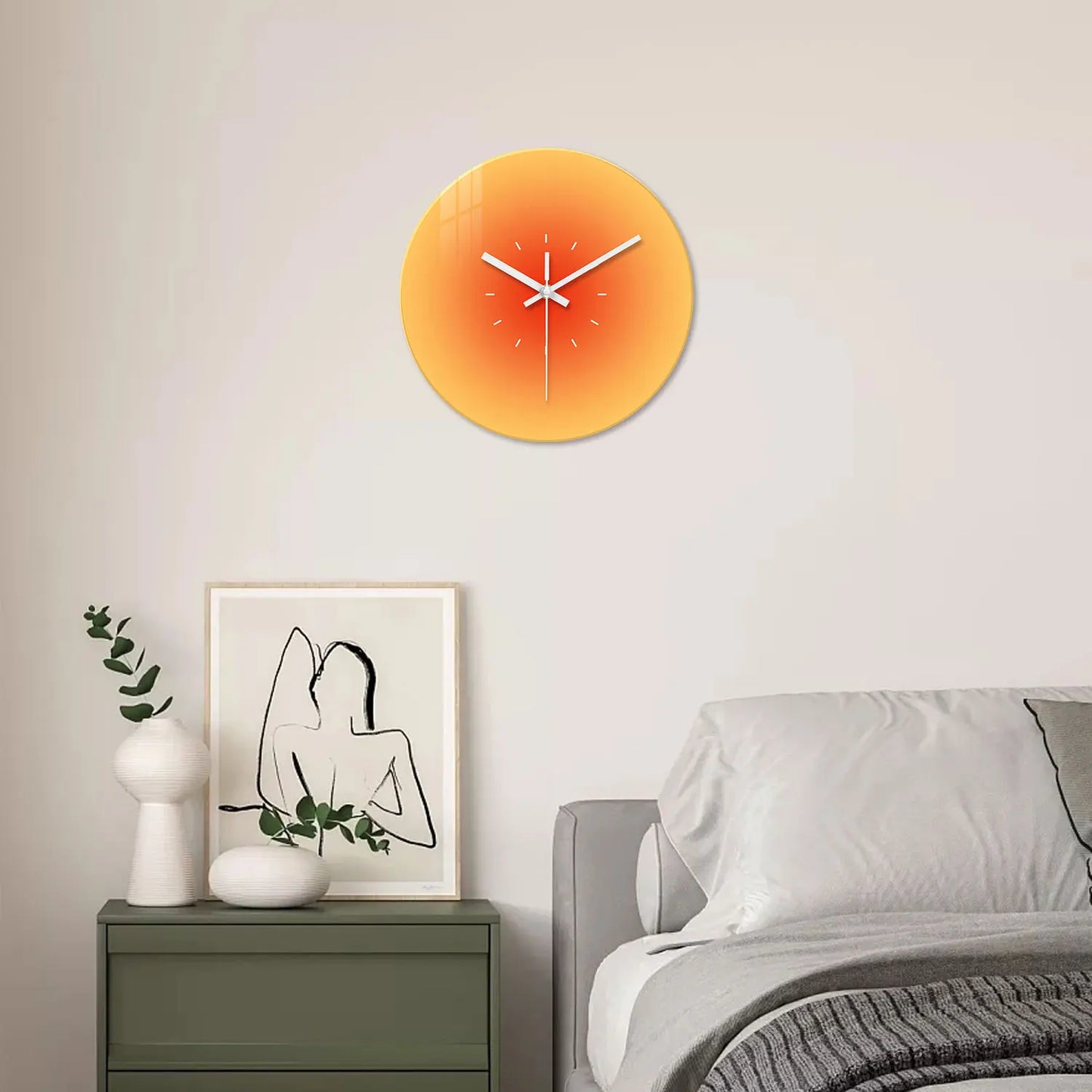 Horloge Murale Design Dégradé Orangé