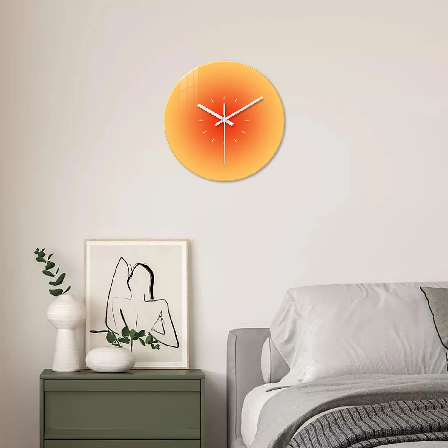 Horloge Murale Design Dégradé Orangé