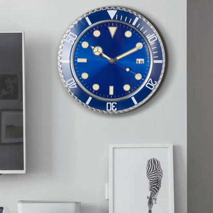 Horloge Murale Métal Design Fluorescent 33cm Sans Piles