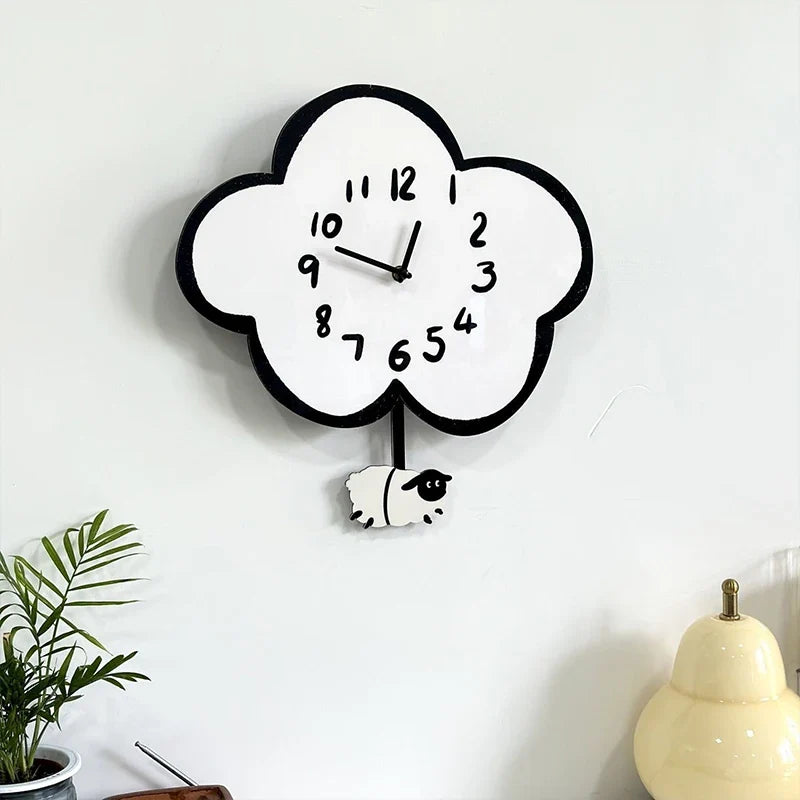 Horloge Murale Silencieuse Chat Balancier Design Original